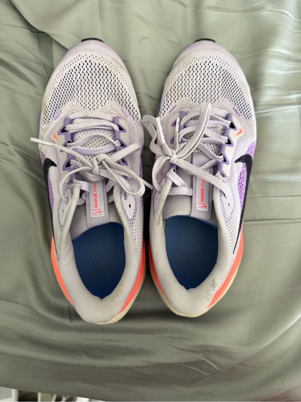 Nike Kids Lavender and Coral Athletic Sneakers with Black Swoosh